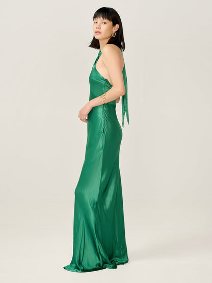 Arles Dress in Forest Green