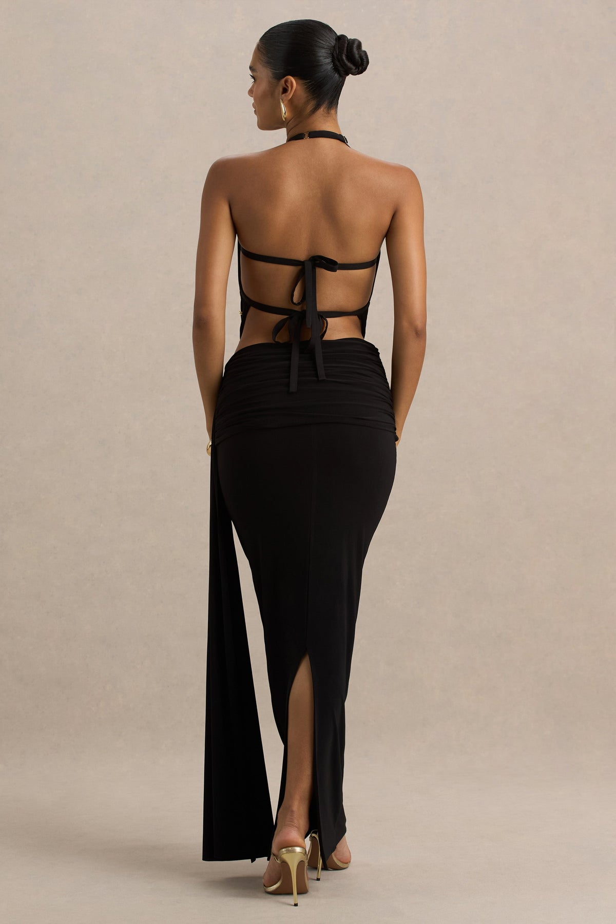 Joi | Black Maxi Skirt With Sash Detail