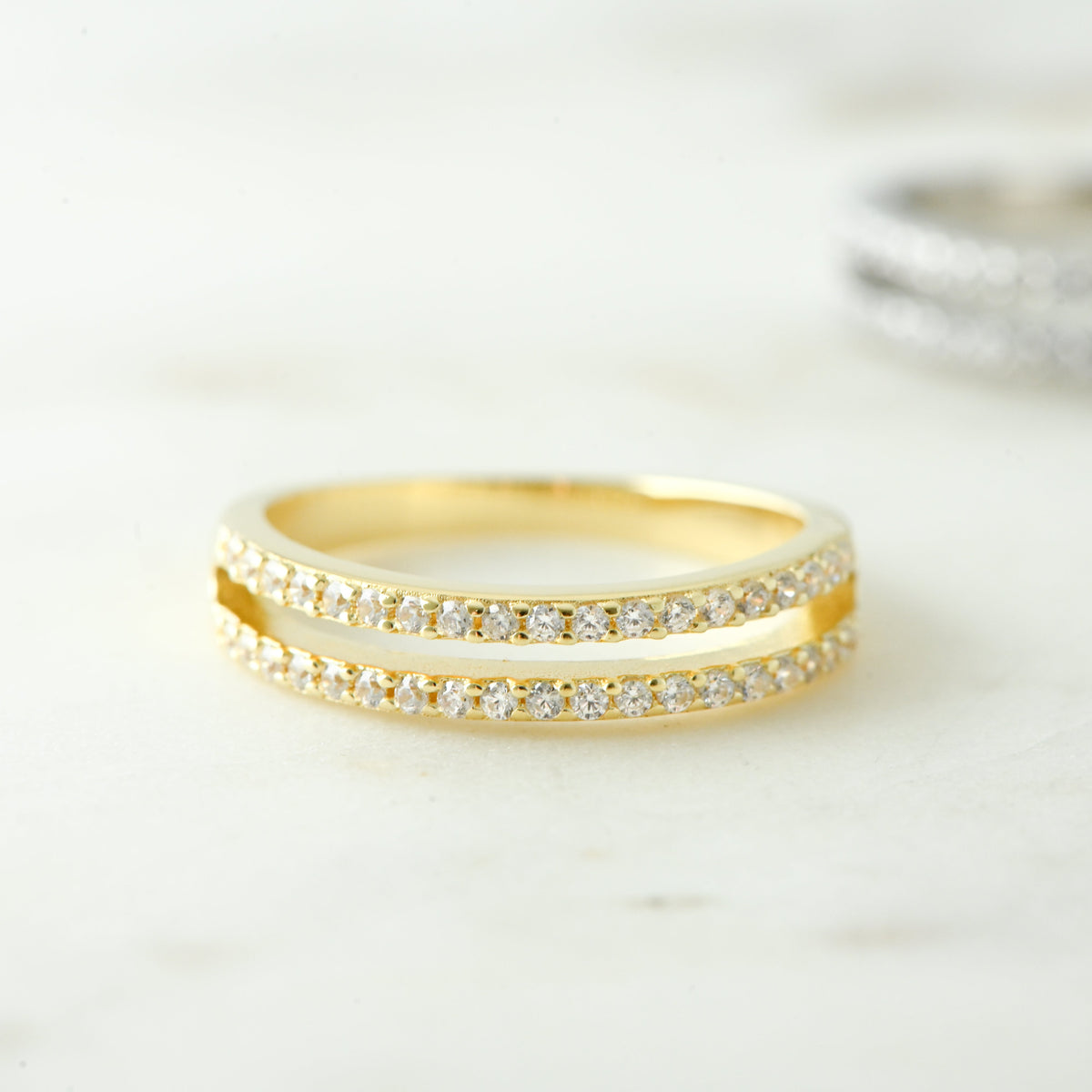 CZ Double Band Ring