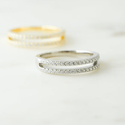 CZ Double Band Ring