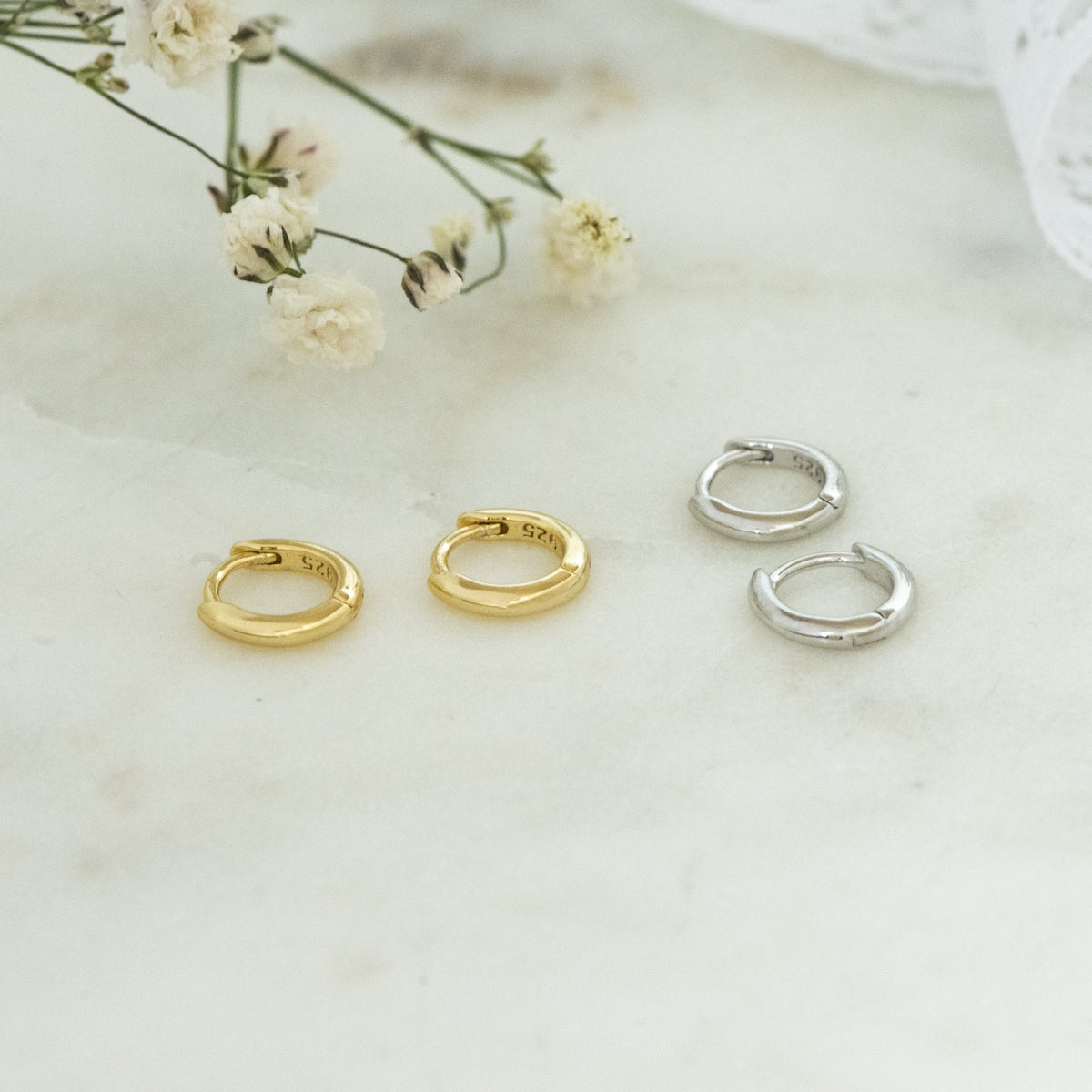 6mm Plain Huggie Hoops