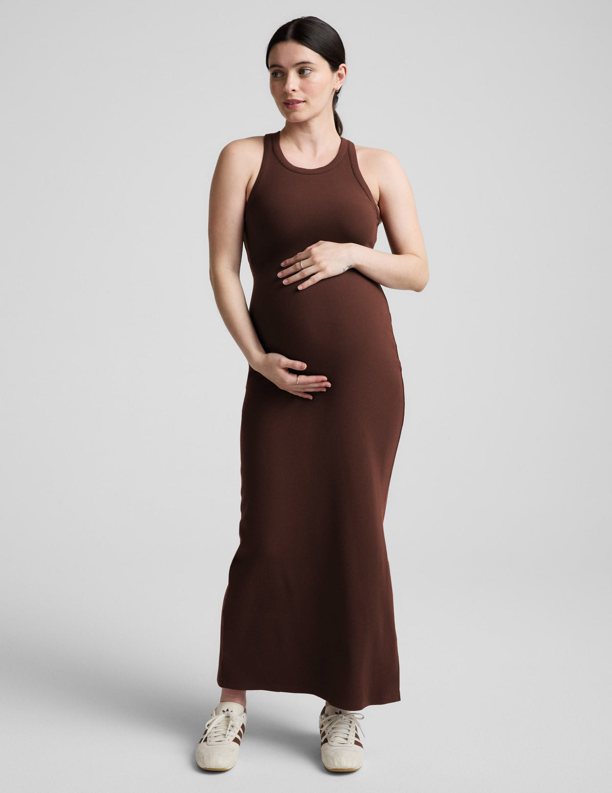 Ribbed High Neck Maxi Dress