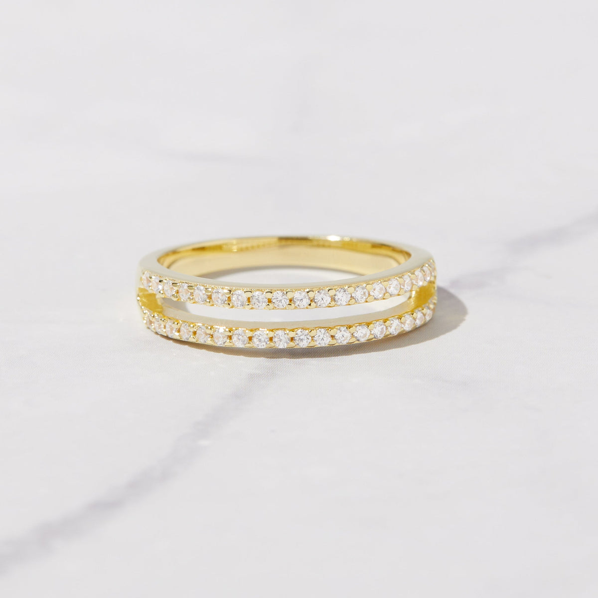 CZ Double Band Ring