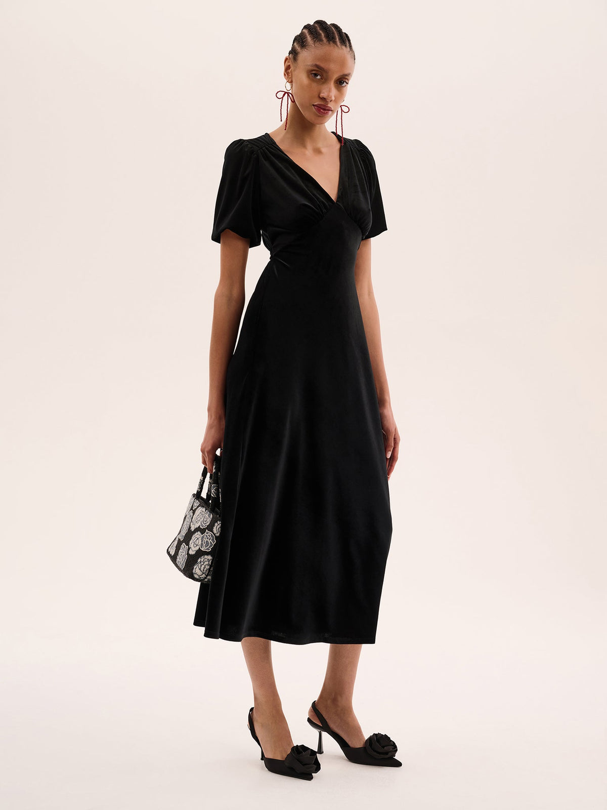 Rosie Velvet Dress in Black