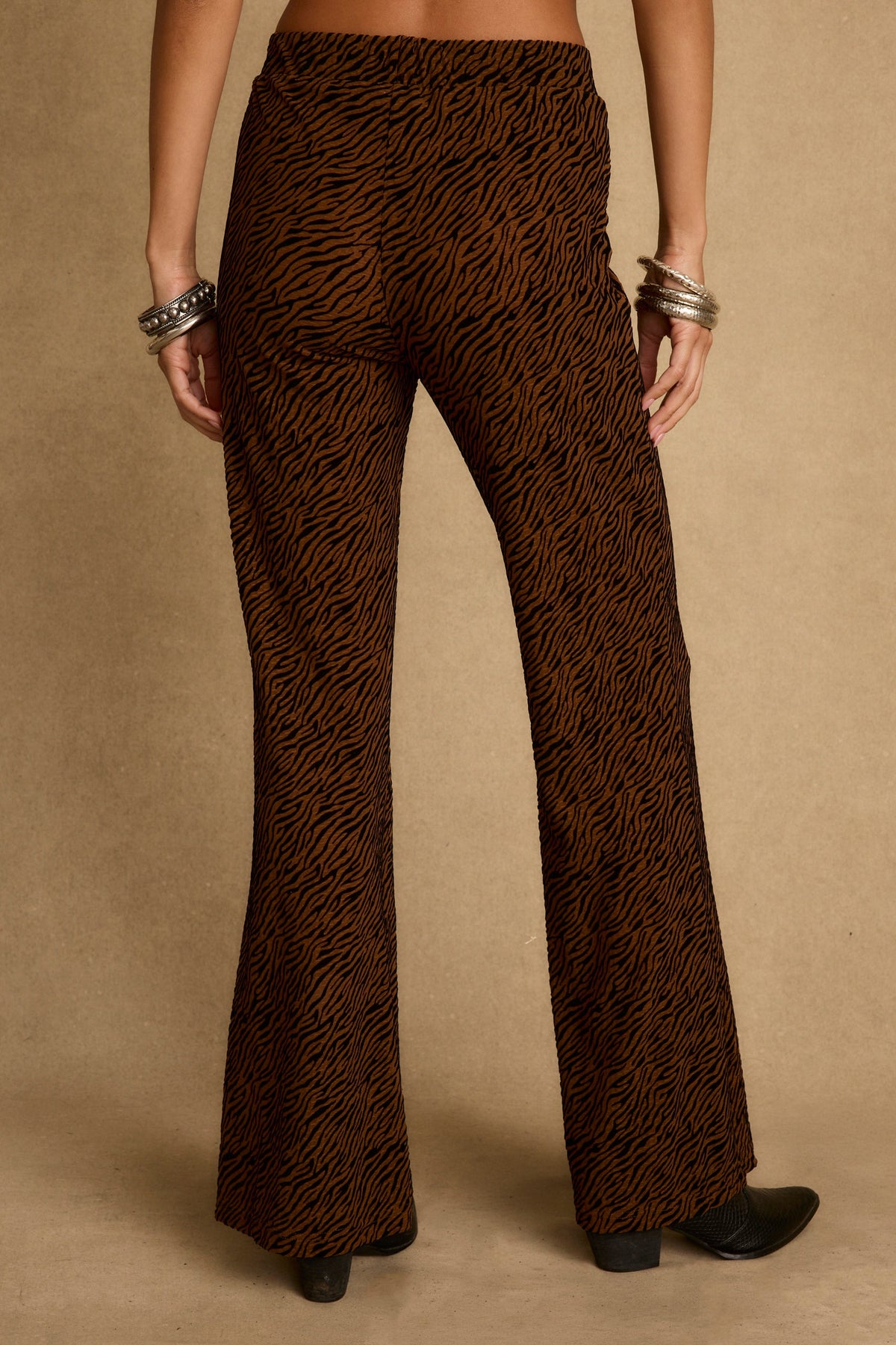 Silver Springs Cognac Zebra Flare Pants