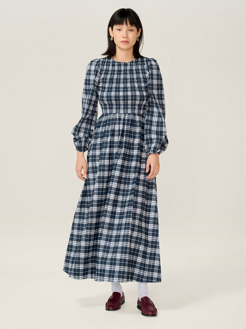 Saint Dress in Navy Check