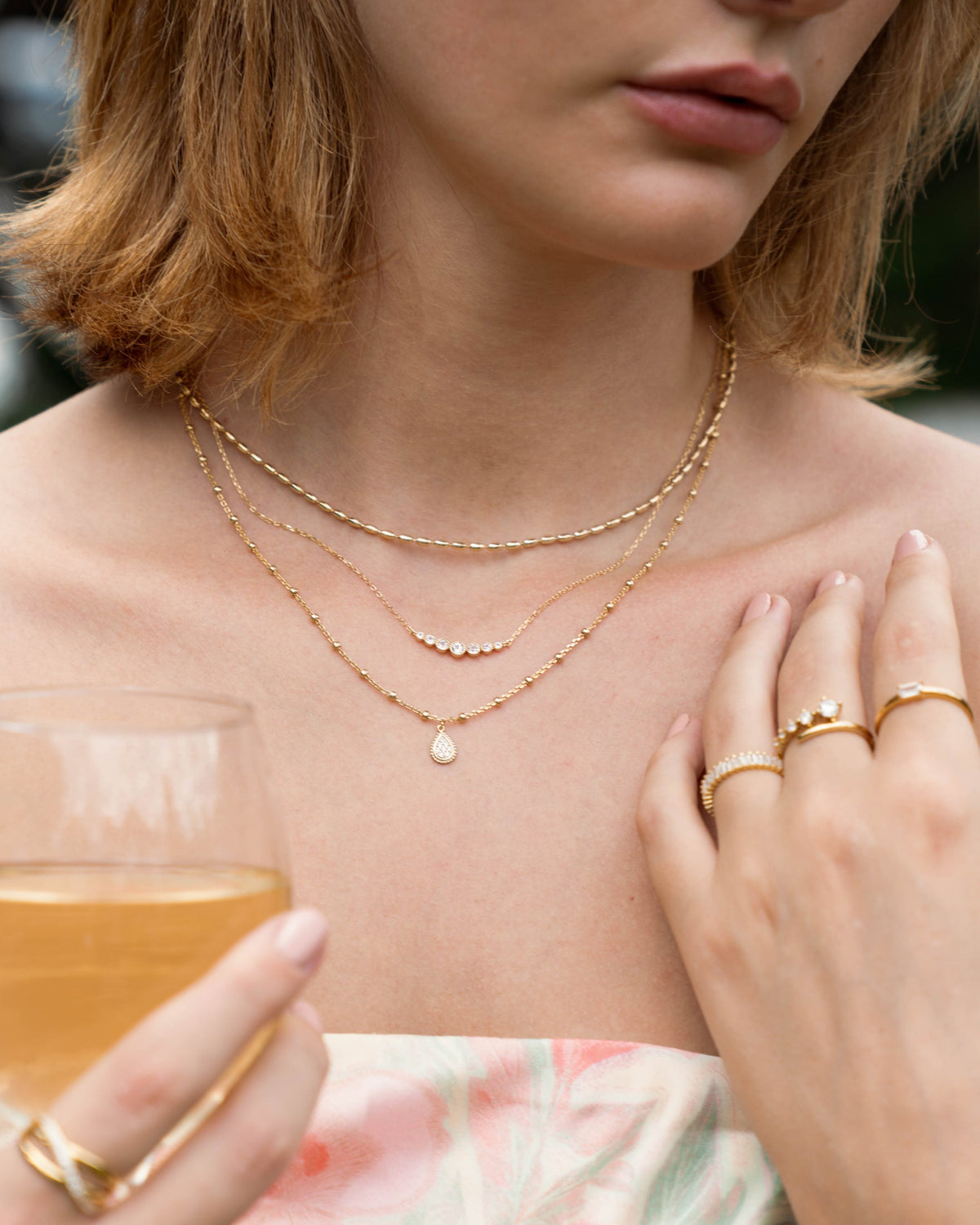 Beaded Tear Drop Necklace