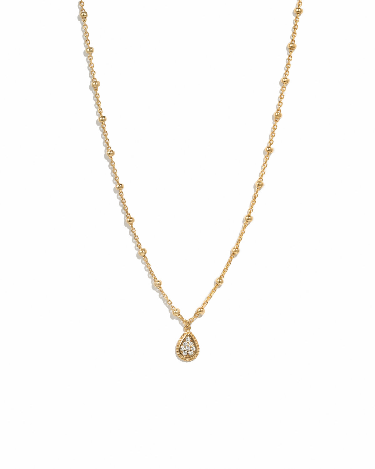 Beaded Tear Drop Necklace