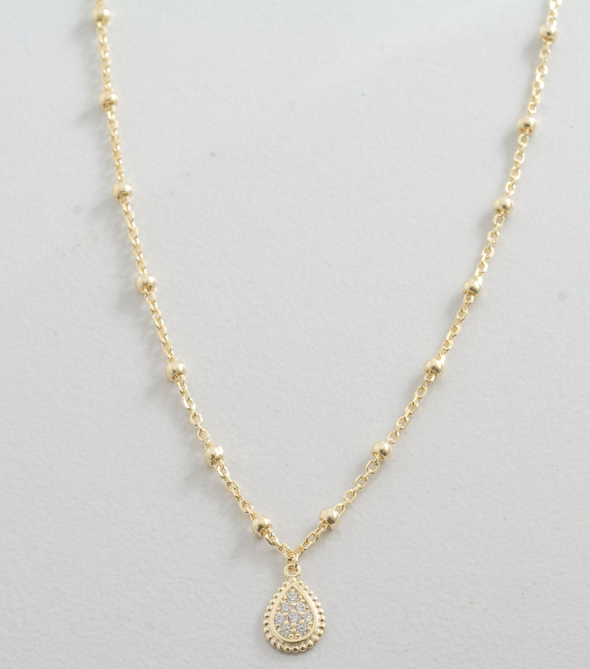 Beaded Tear Drop Necklace