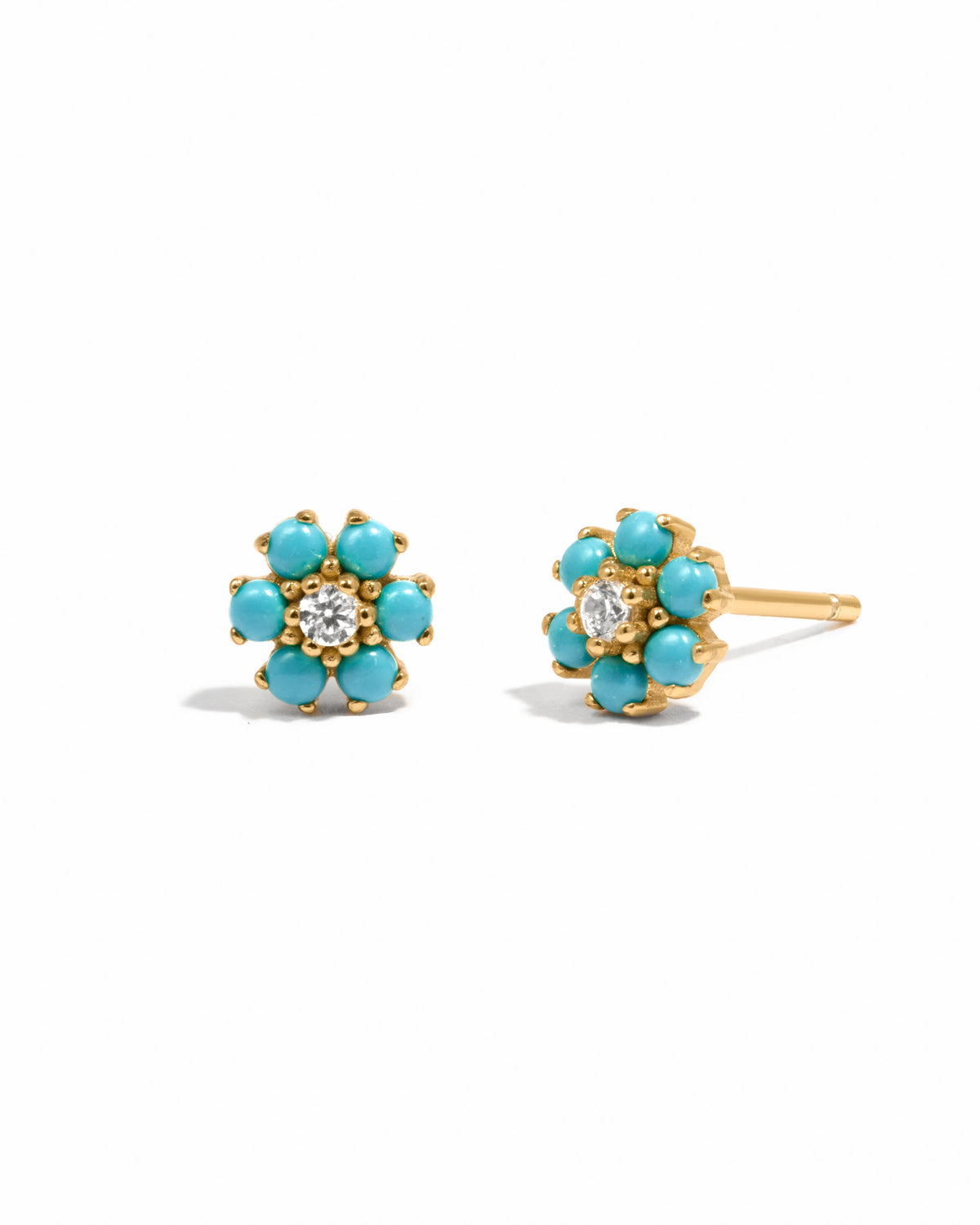 Turquoise Flower Studs
