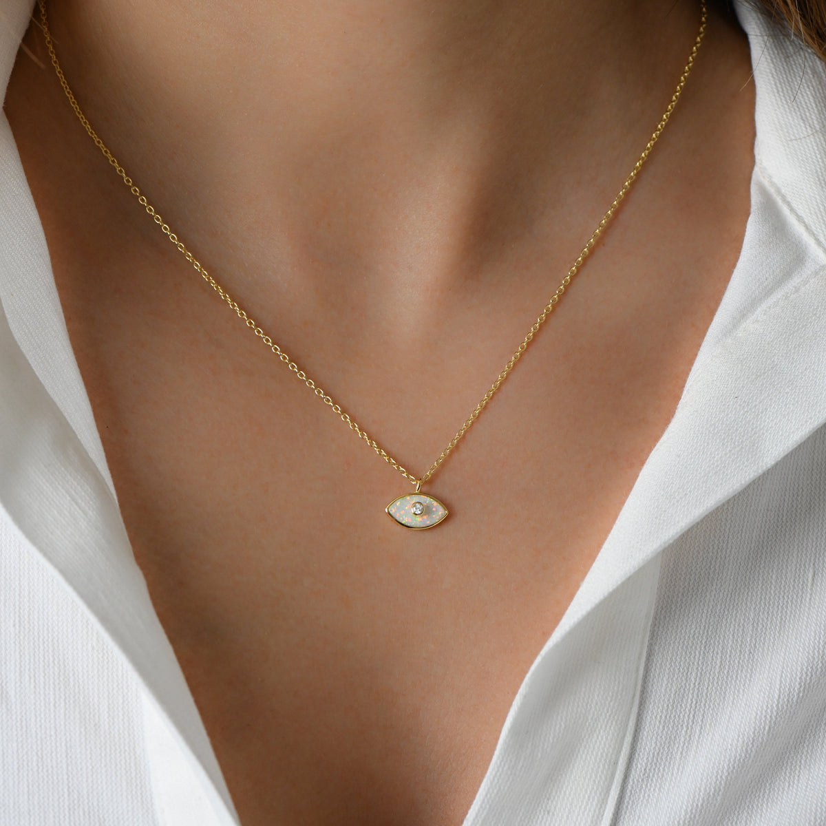Opal Evil Eye Necklace