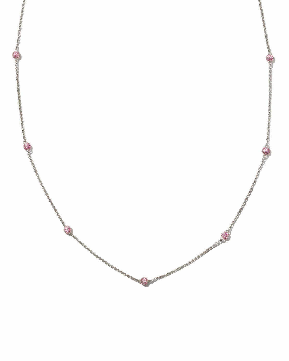 Ruby Beaded Pavé Necklace