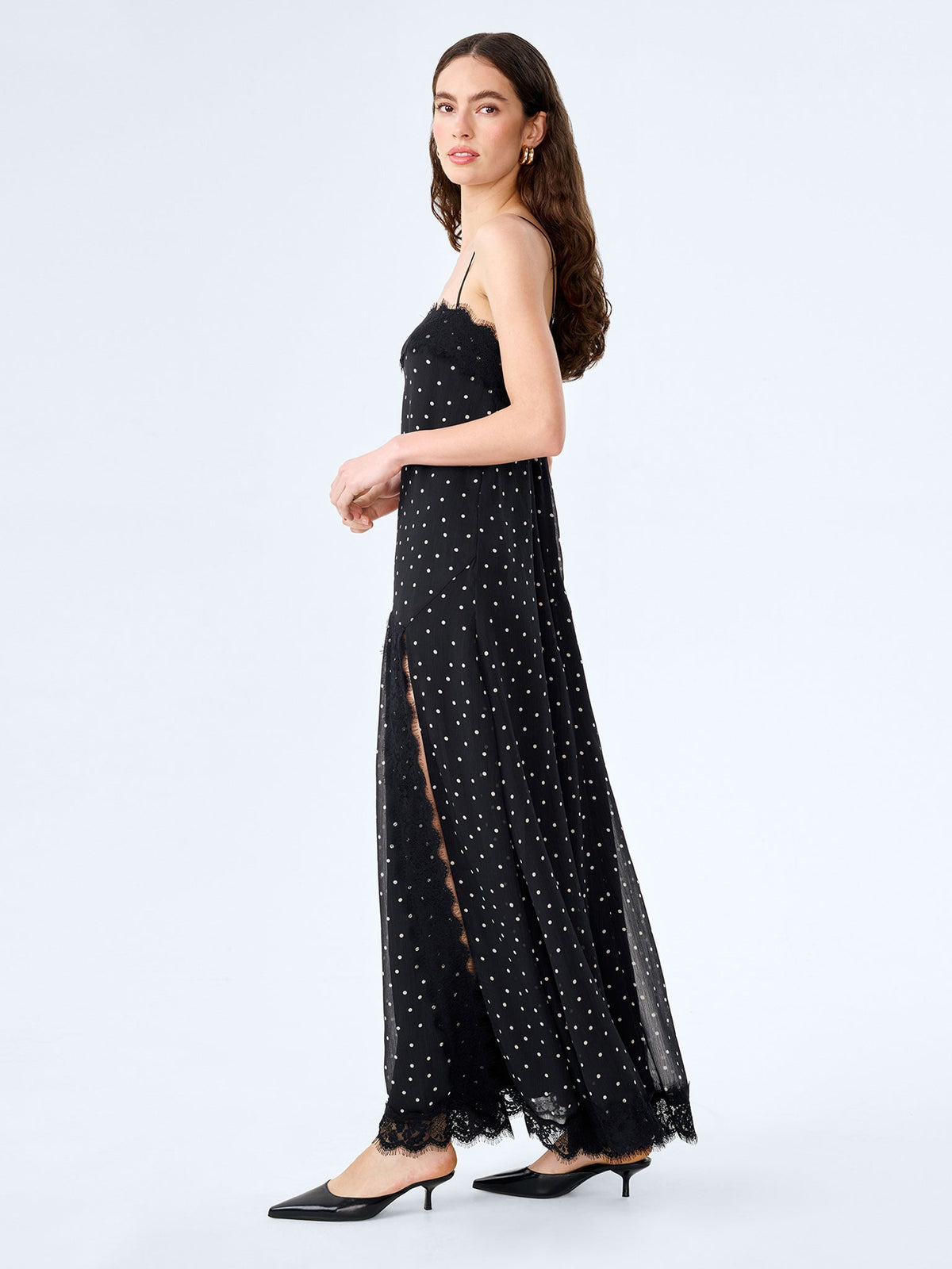 Thea Dress in Black Polka Dot