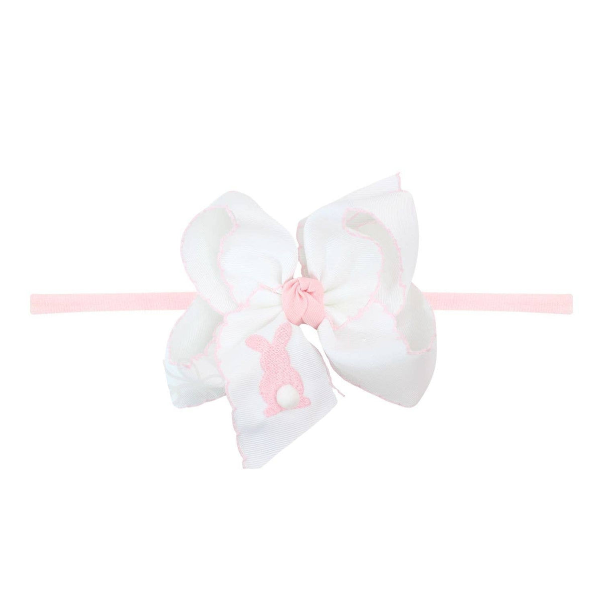 1/4" Pantyhose Headband w/ Embroidery Easter Bow