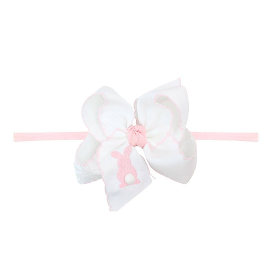 1/4" Pantyhose Headband w/ Embroidery Easter Bow