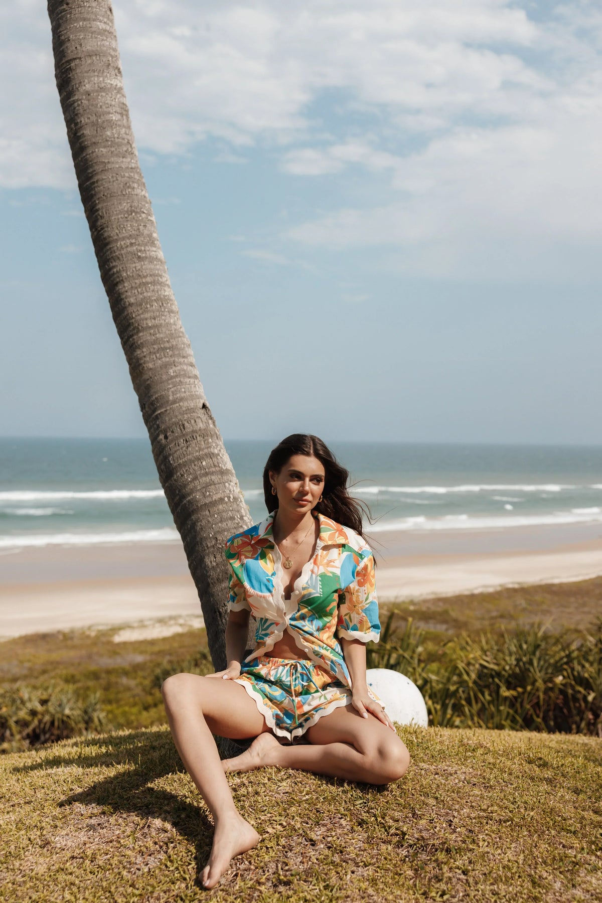 Harriet Button Down Top - Malta Print