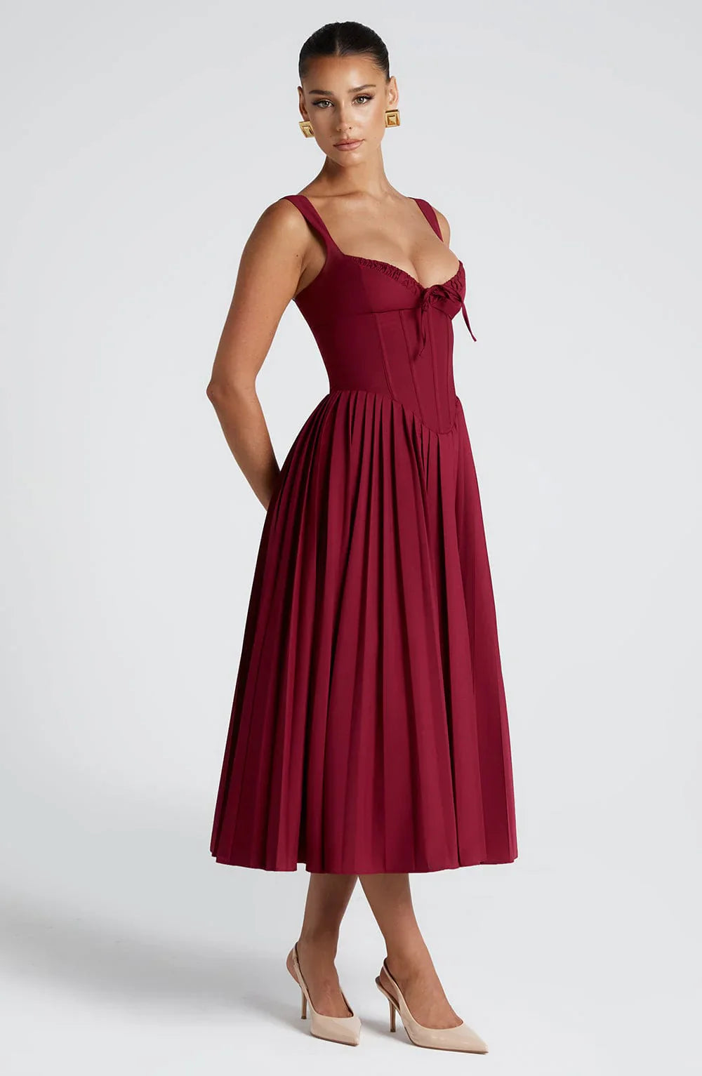 Natassia Midi Dress - Berry