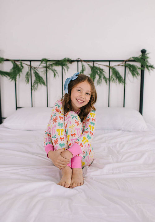 2 piece Bamboo Pajama in Holiday Bows