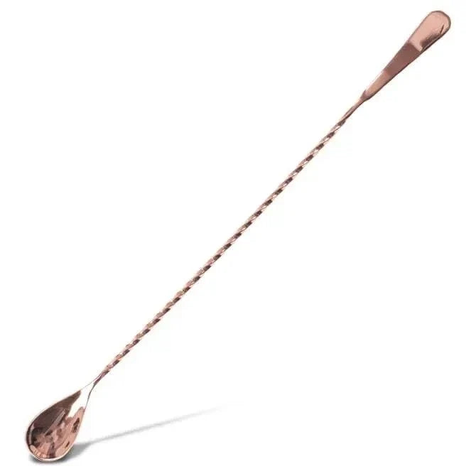 Barfly Bar Spoon - 13-3/16-in in Copper upright on white silo background.