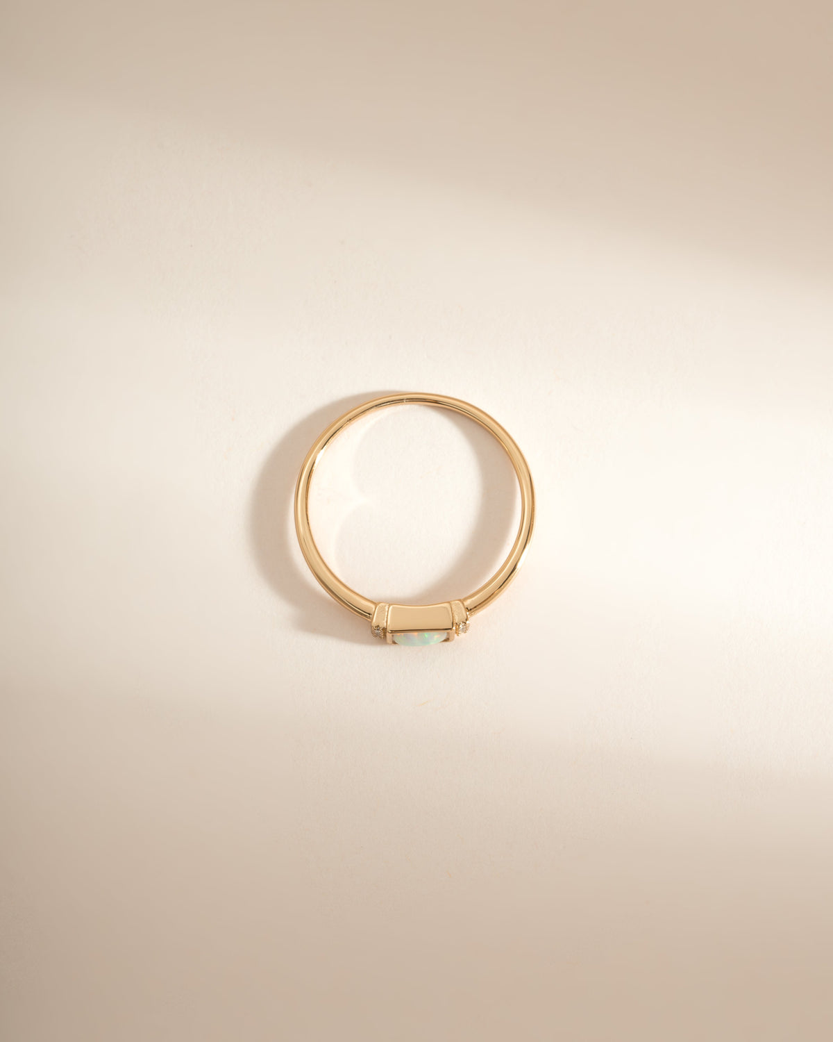 Bezel Baguette Opal Ring
