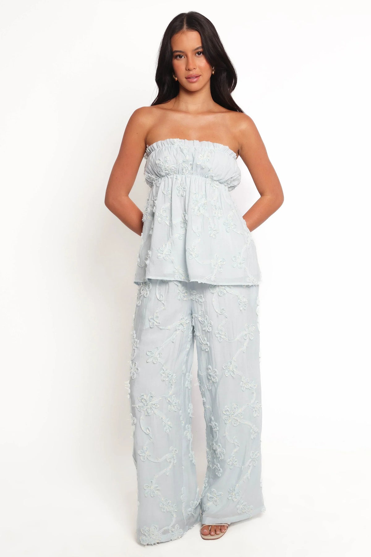 Robin Strapless Top - Pale Blue