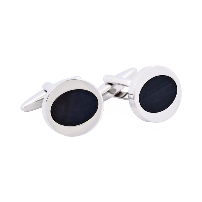 Black Oval Cat's Eye Cufflinks