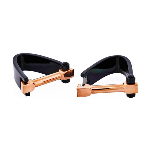 Black & Rose Gold Plated Wrap Around Cufflinks