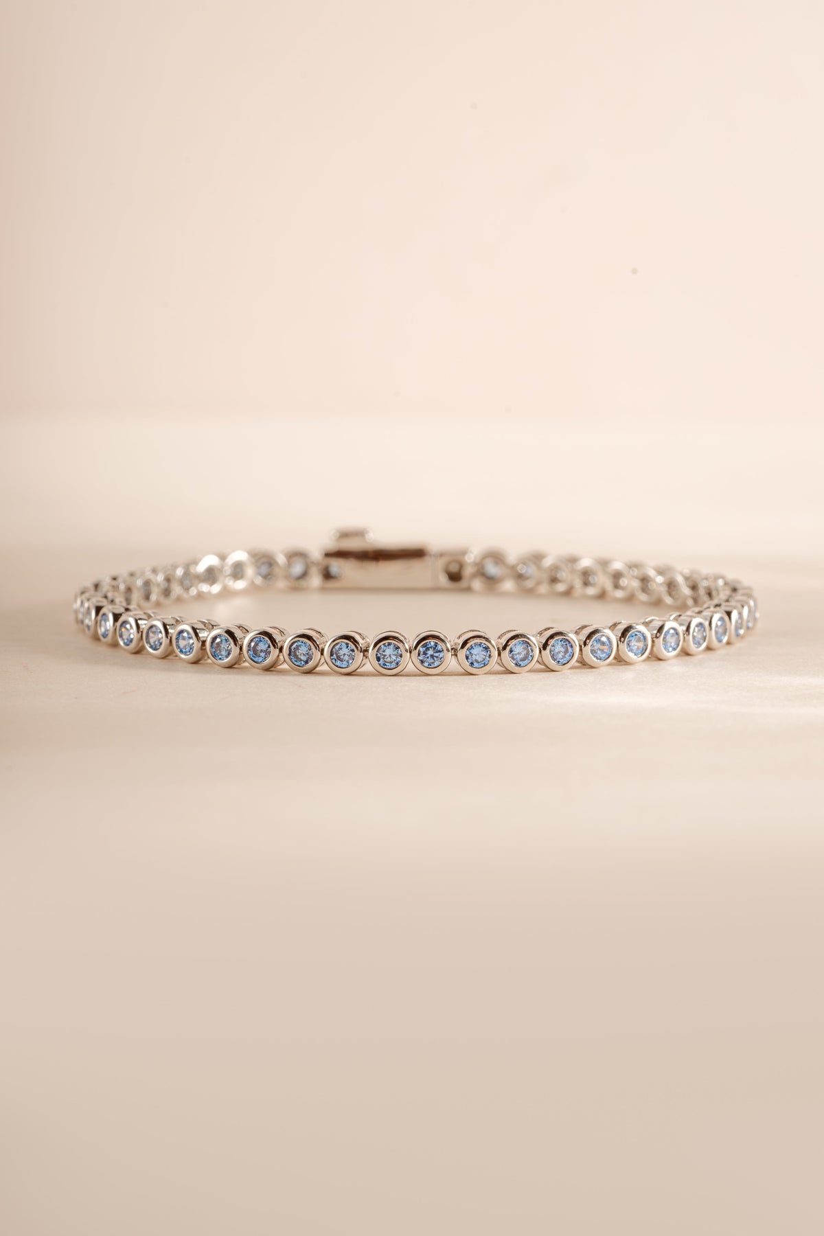 Aquamarine Bezel Tennis Bracelet