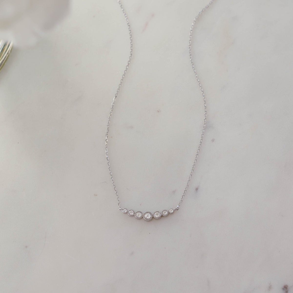 Bezeled Gradient Bar Necklace