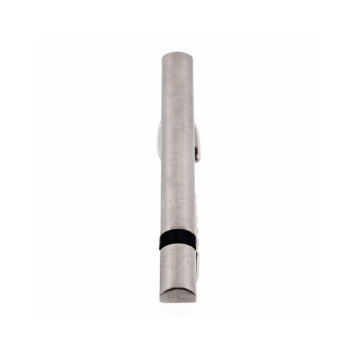 Brush Rhodium Black Tie Bar