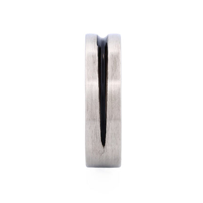 Brushed Stainless Steel with Black Resin Centre
