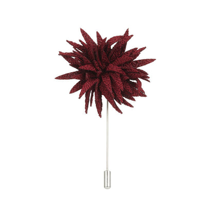 Burgundy Flower Lapel Pin