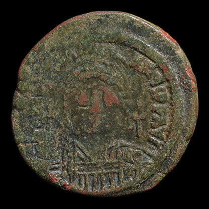 Byzantine Empire, Emperor Justinian I, AE Half-Follis (Sear 208) - 542 to 543 CE - Byzantine Empire