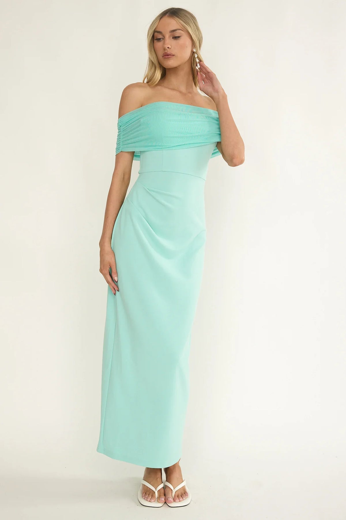 Love Languages Off-Shoulder Maxi Dress Mint