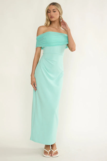 Love Languages Off-Shoulder Maxi Dress Mint