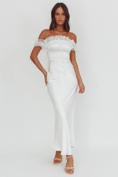 Summerfield Off-Shoulder Maxi Dress White