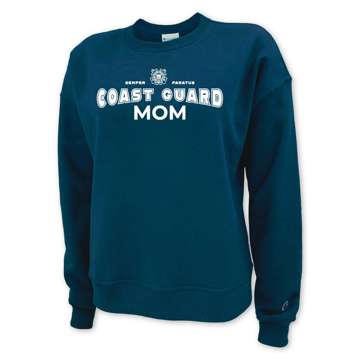 Coast Guard Champion Mom Ladies Crewneck (Blue)