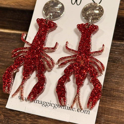 Corn & Crawfish Dangle Earrings