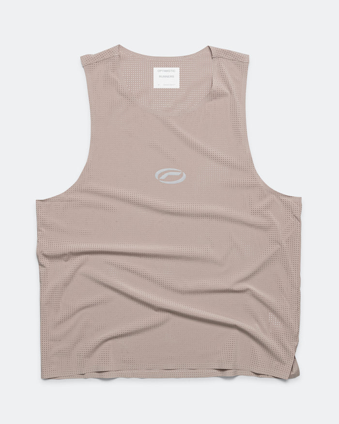 Crop Mesh Singlet - Camel