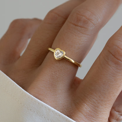 Bezel Heart Ring