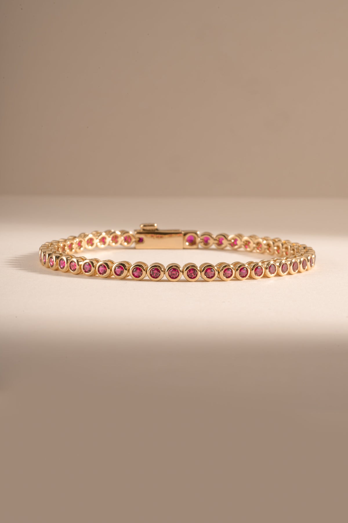 Ruby Bezel Tennis Bracelet