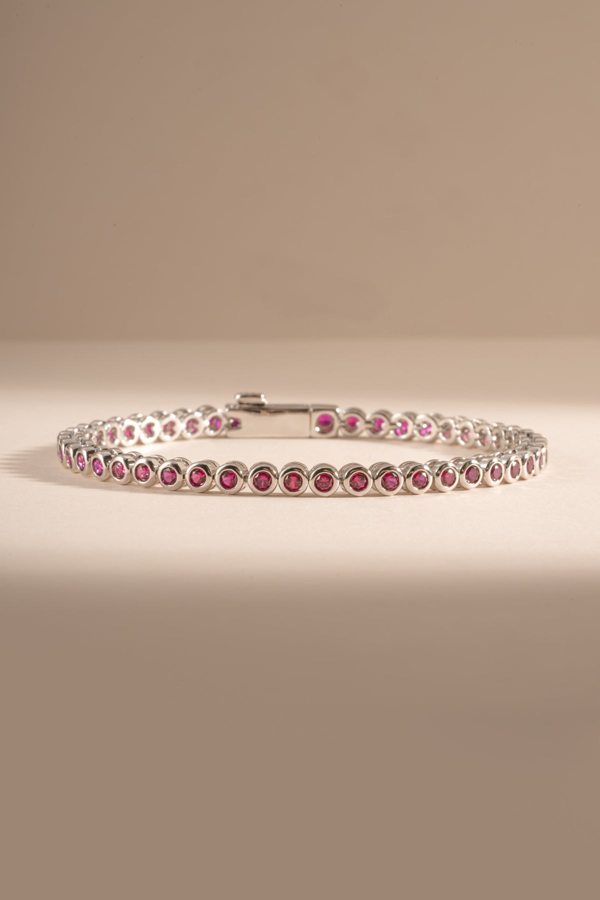 Ruby Bezel Tennis Bracelet