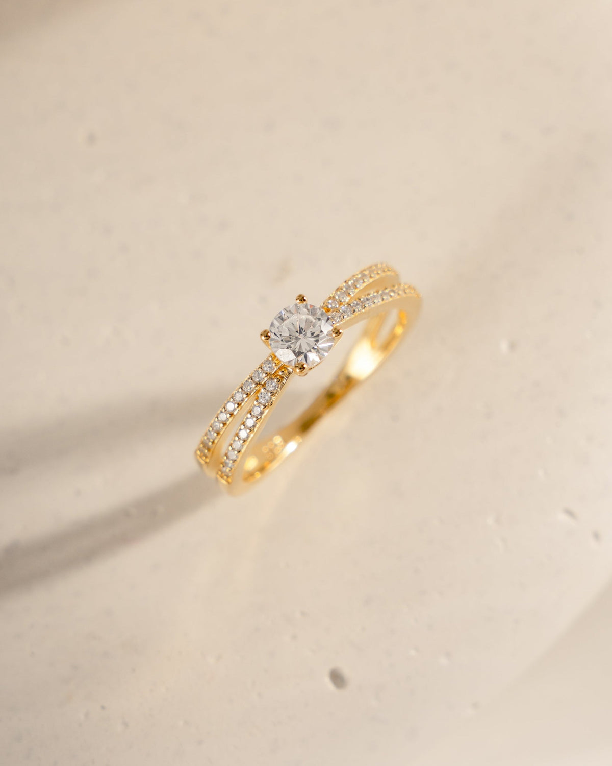 Double Shank Diamond Ring
