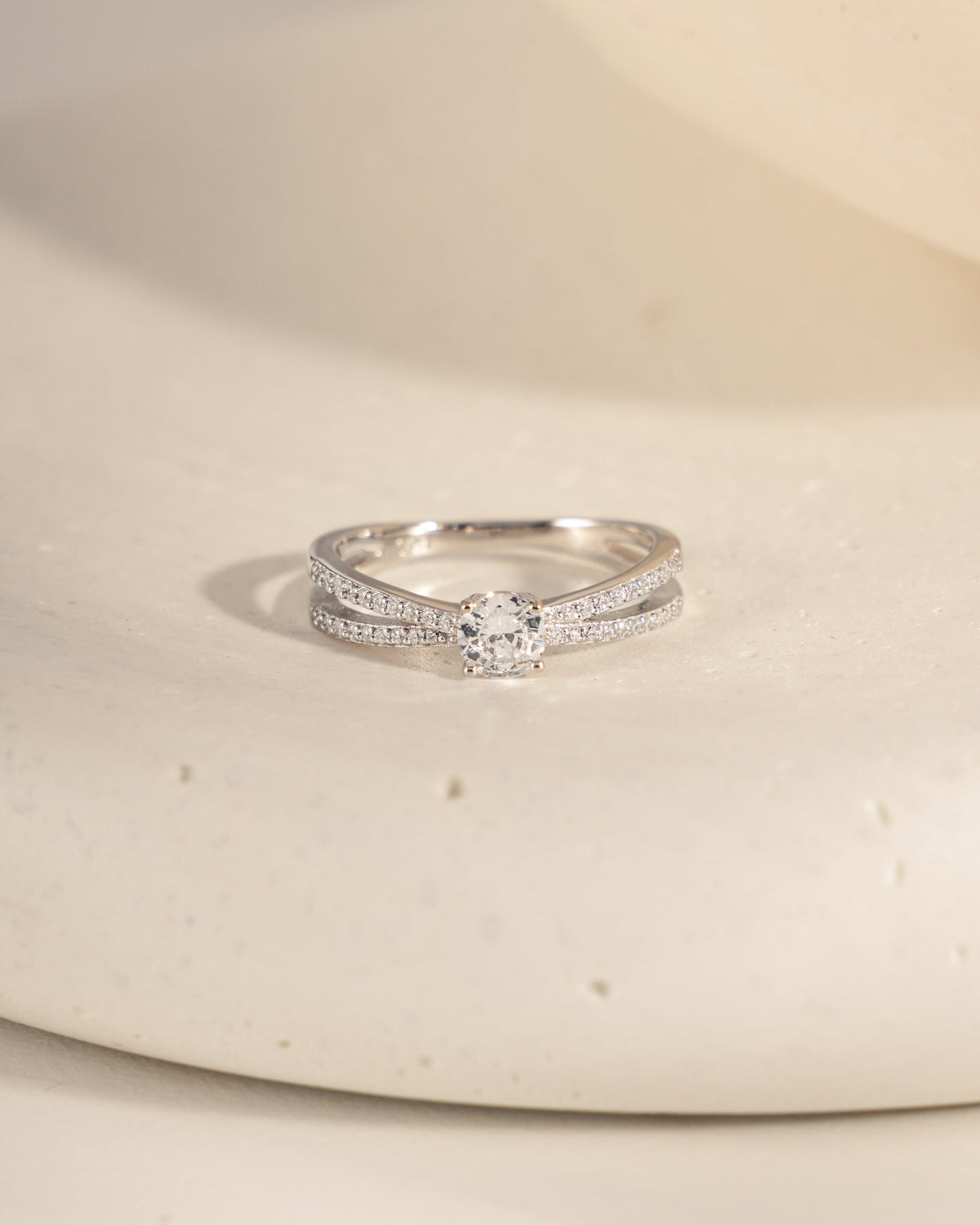 Double Shank Diamond Ring