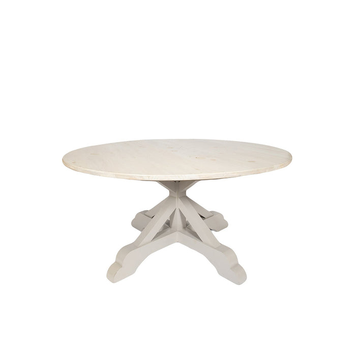 Dupont White Wash 60" Round Dining Table