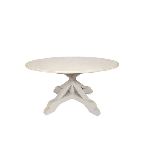 Dupont White Wash 60" Round Dining Table