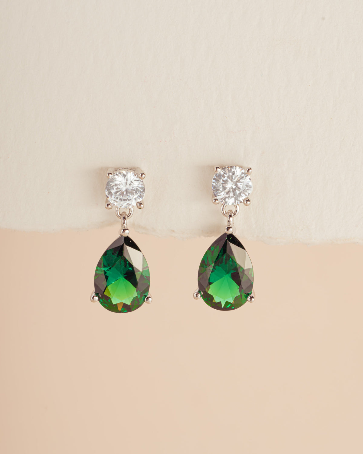 Camille Emerald Pear Drop Earrings
