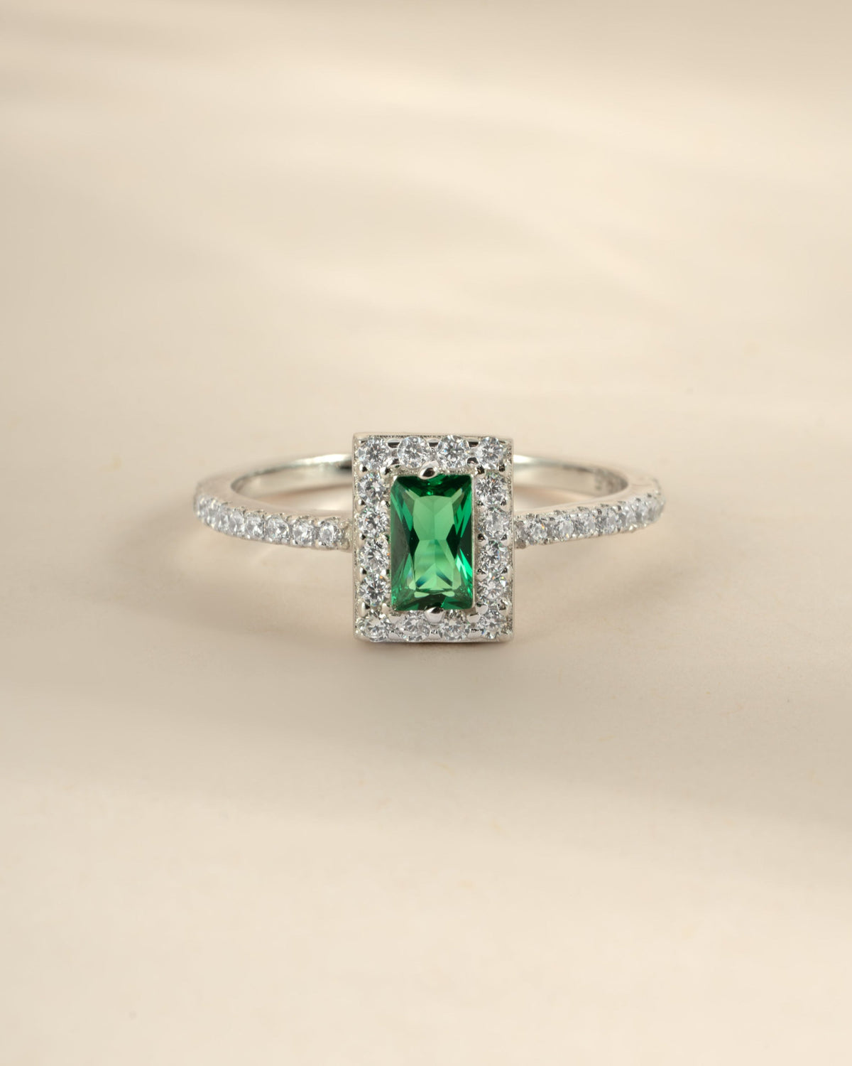 Emerald CZ Ring