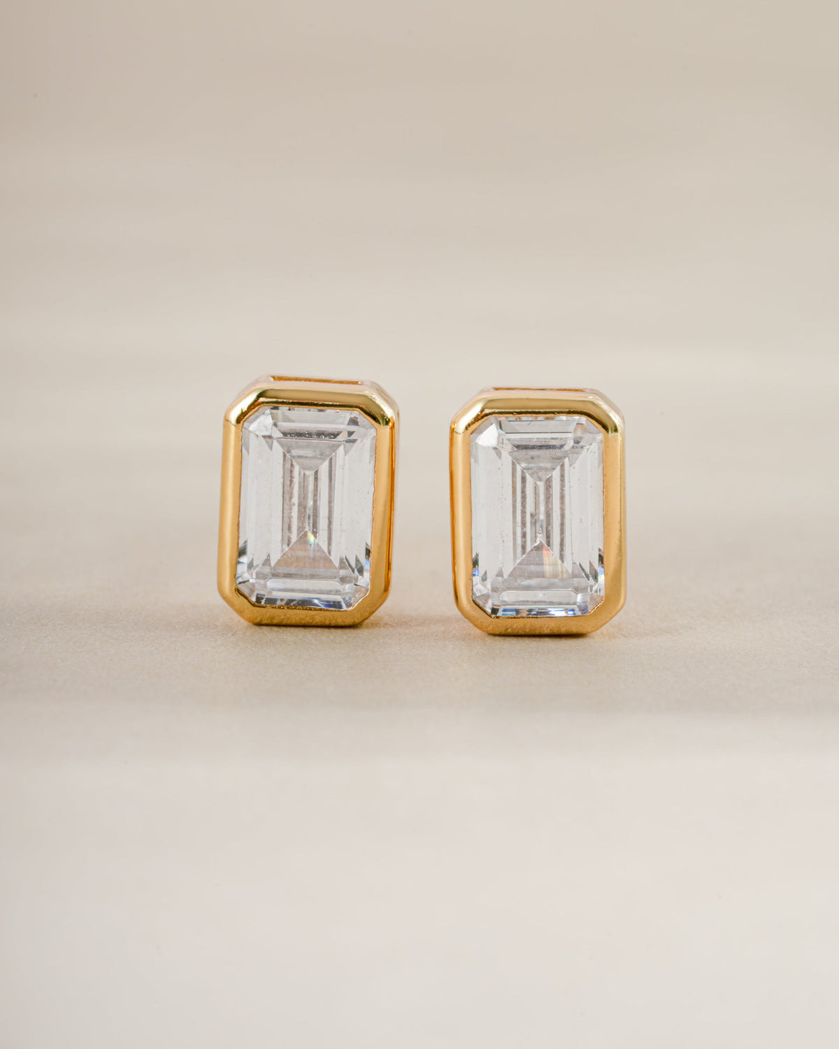 Emerald Cut Stud Earrings