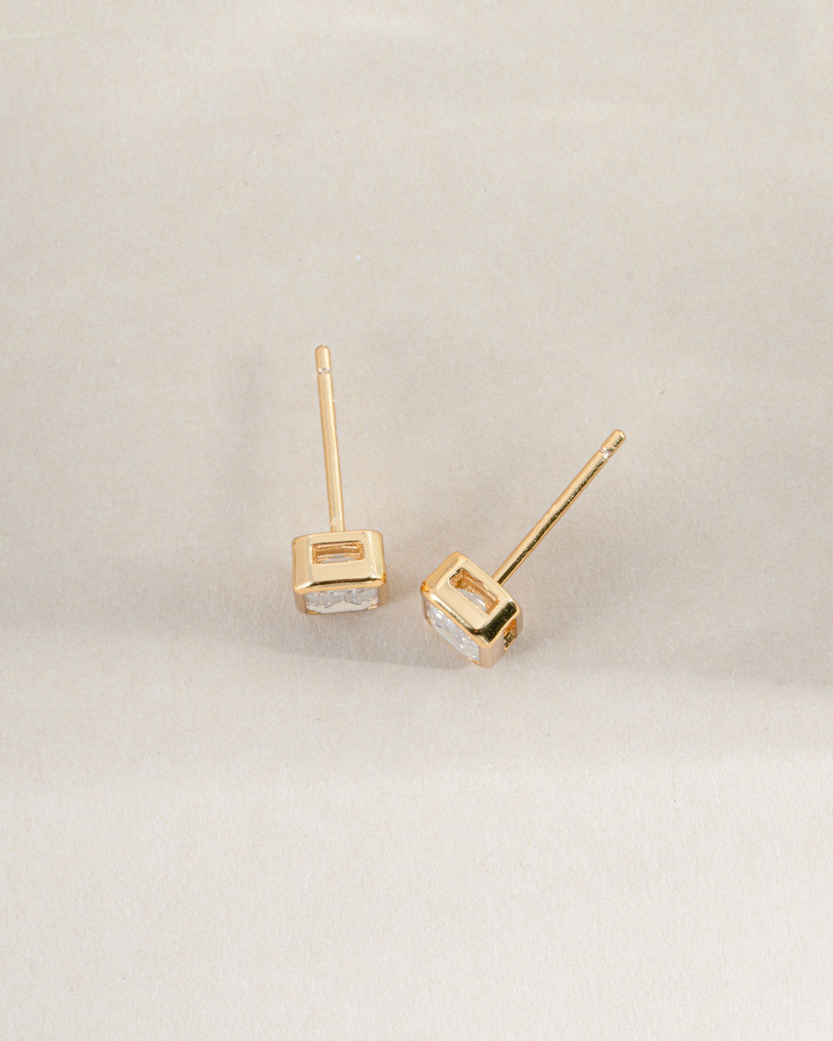 Emerald Cut Stud Earrings